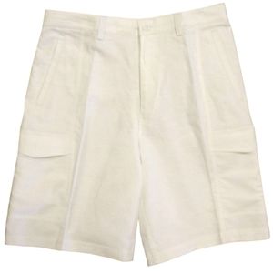 Cubavera Mens 6 Pocket Dress Cargo Short Cream Cotton Linen Blend Size 36